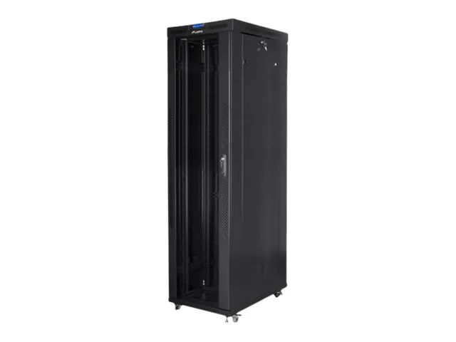 Lanberg Schrank Netzwerkschrank - mit 4 Lüfter, Display - Schwarz, RAL 9004 - 47U - 48.3 cm (19")