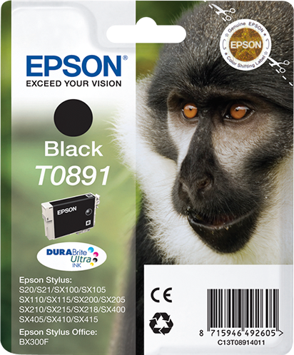 Epson Tinte T0891 Affe, Single, black