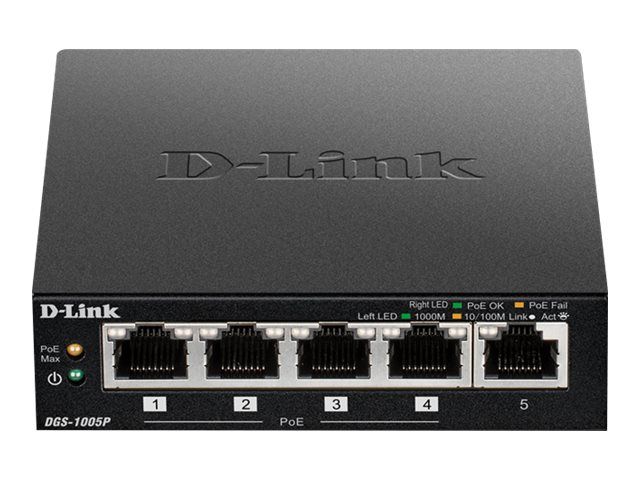 D-Link DGS 1005P - Switch - 5 x 10/100/1000 (4 PoE+)