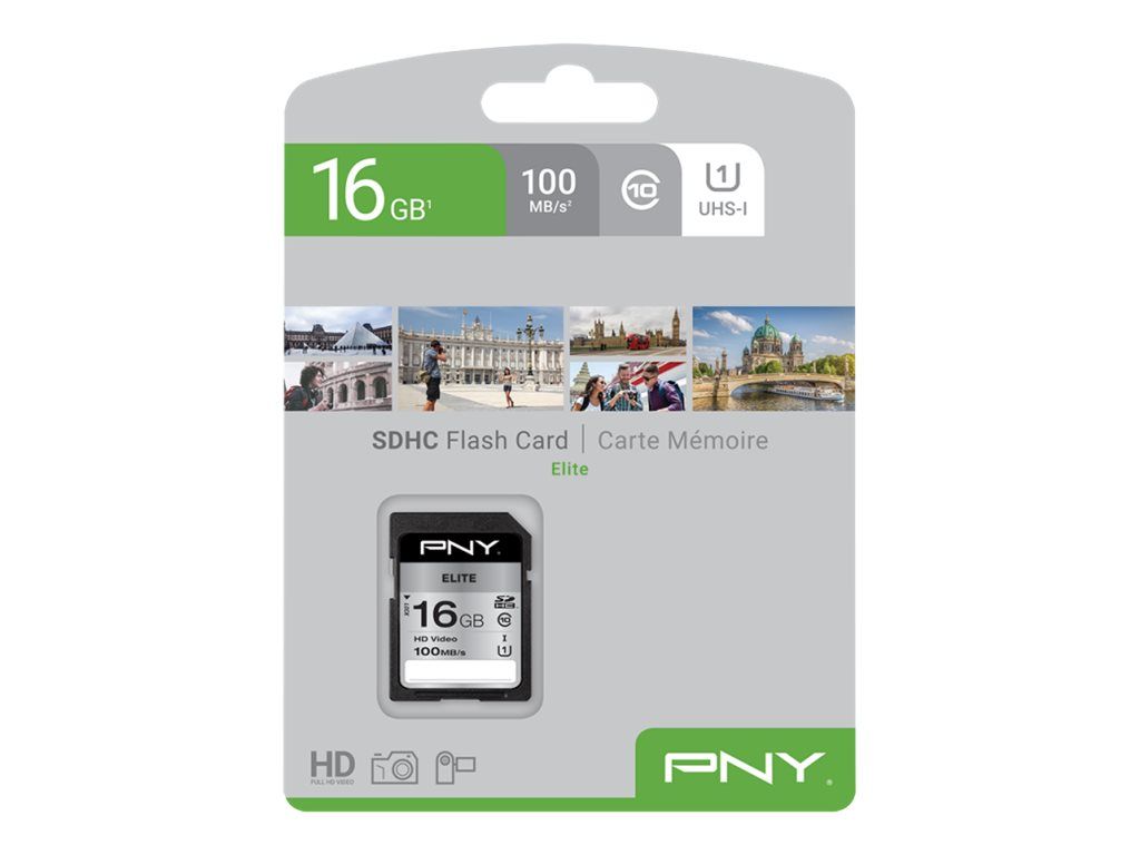 PNY Elite - Flash-Speicherkarte - 16 GB - UHS-I U1 / Class10
