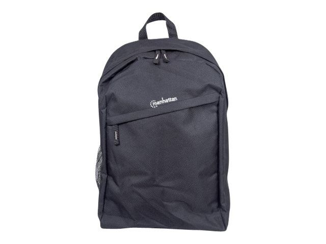 Manhattan Knappack Backpack 15.6", Black, LOW COST, Lightweight, Internal Laptop Sleeve, Accessories Pocket, Padded Adjustable Shoulder Straps, Water Bottle Holder, Three Year Warranty - Notebook-Rucksack - 39.6 cm (15.6")