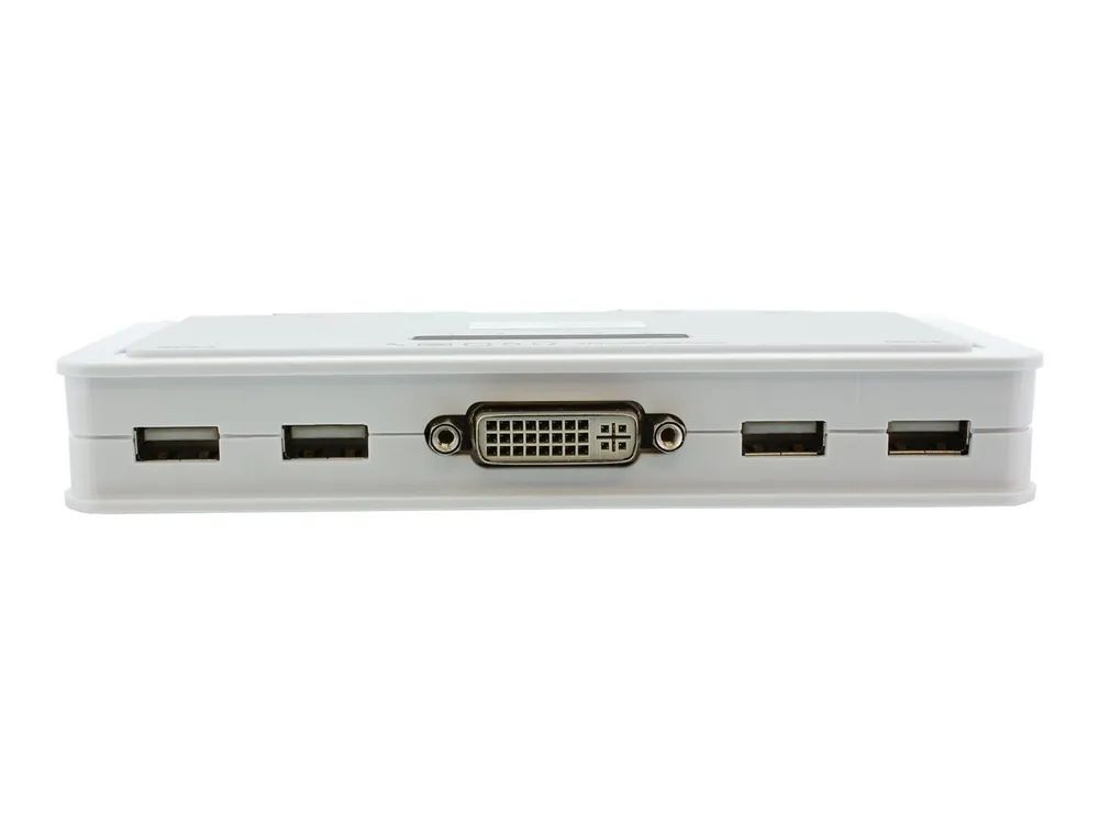 InLine KVM Switch - 4-fach - DVI-D - USB - mit Audio - integr. Kabel