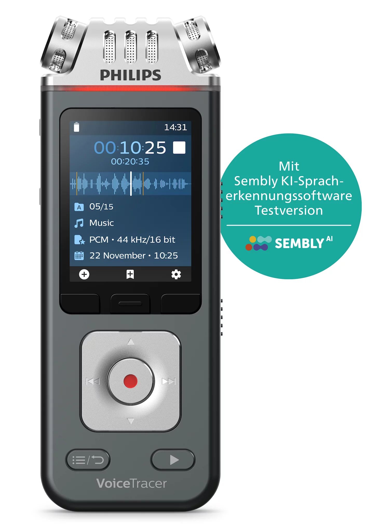 Philips DVT6115 - VoiceTracer Audiorecorder - Recorder Open-Box