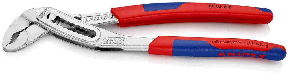 KNIPEX Alligator® Wasserpumpenzange mit schlanken Mehrkomponenten-Hüllen verchromt 250 mm