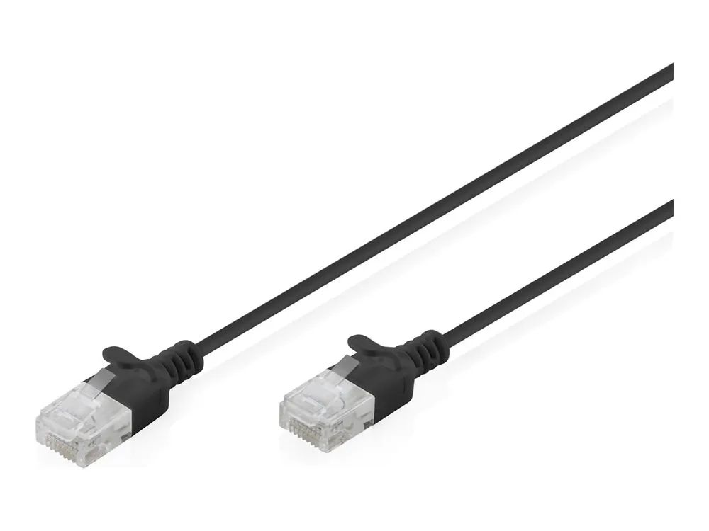 DIGITUS CAT 6 U-UTP Slim Patchkabel, 5 m, Schwarz, 10 Stück