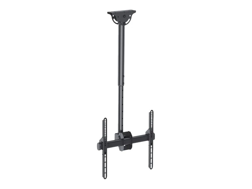 Techly Befestigungskit (Deckenmontage, Montageklammer, Teleskopstange) - für Flachbildschirm - Stahl - Schwarz - Bildschirmgröße: 81.3-139.7 cm (32"-55")