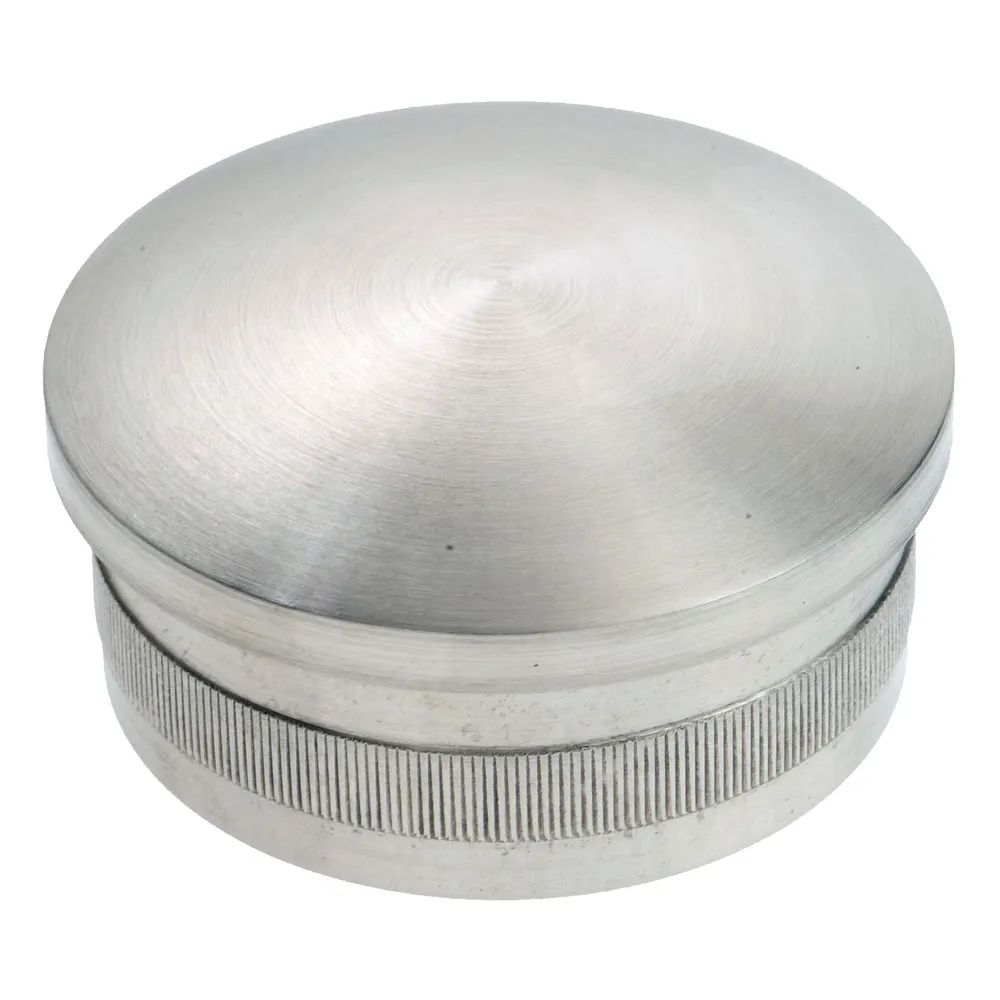 CROSO Rändelkappe gewölbt, ø 48,3 x 2,0 mm, Edelstahl geschliffen V2A