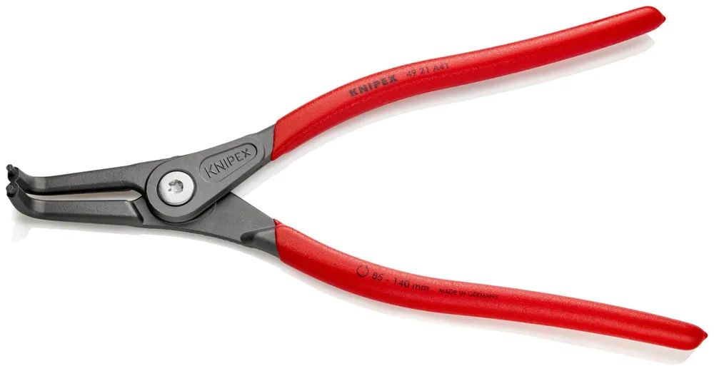 KNIPEX Präzisions-Sicherungsringzange für Außenringe auf Wellen mit rutschhemmendem Kunststoff überzogen grau atramentiert 305 mm