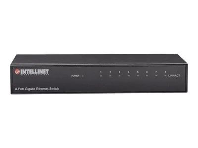 IC Intracom Intellinet 8-Port Gigabit Ethernet Switch, Metal, Box