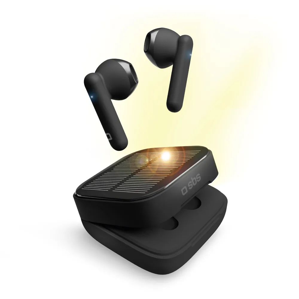 SBS SOLAR TWIN KOBO TrueWireless Headset, Ladeetui mit Solaraufladung