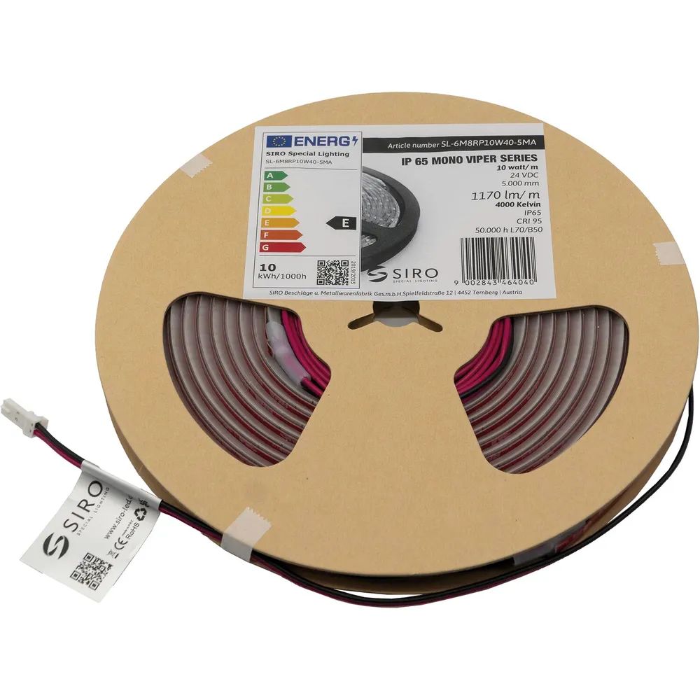 Siro Beschläge- und Metallwaren-** fabrik Gesellschaft m.b.H. SIRO LED-Band SL-VIPER 10W/m 4000K, IP65, 24 V/DC, Rolle 5 m