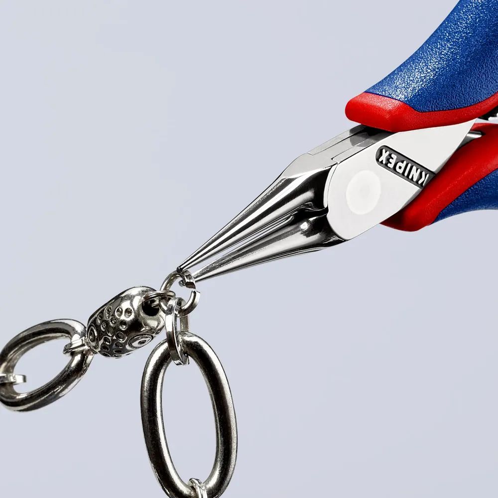 KNIPEX Elektronik-Greifzange mit durchgestecktem Gelenk mit Mehrkomponenten-Hüllen 115 mm