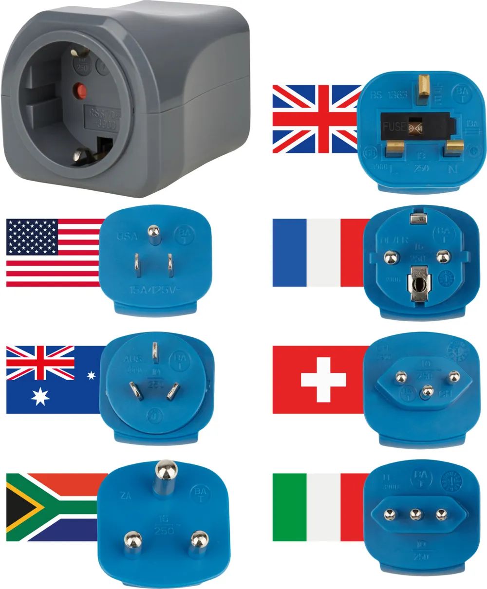 Brennenstuhl Weltreisestecker mit 7-Adaptern *DE*