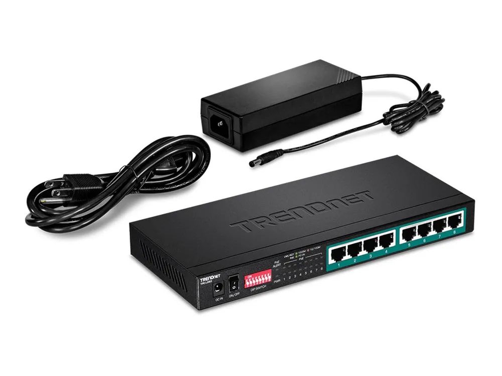 TRENDnet TPE LG80 - Switch - unmanaged - 8 x 10/100/1000 (PoE+)