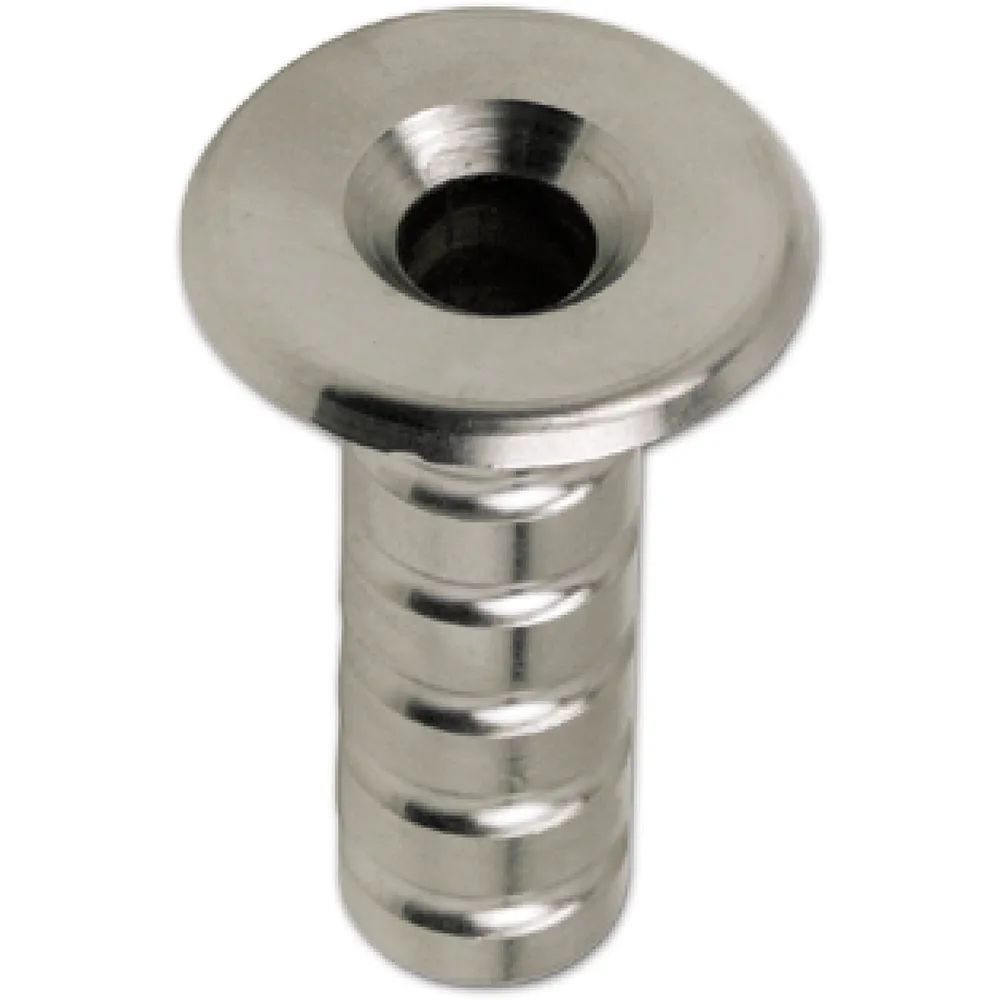 Strenger Bodenbüchse ohne Verschluss, 10 mm, Höhe 55 mm, Messing vernickelt matt