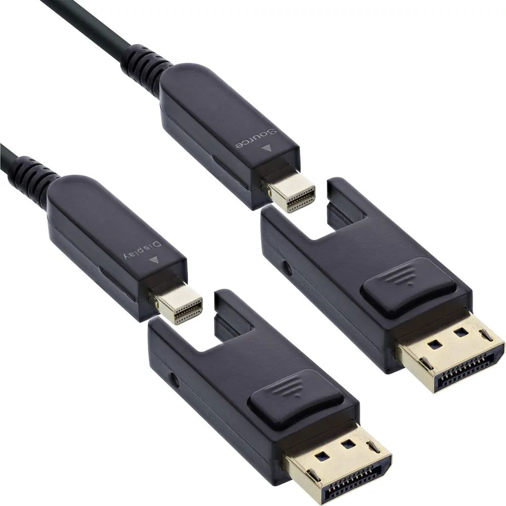 InLine DisplayPort 1.4 AOC Kabel - 8K4K - DisplayPort Stecker abnehmbar - 15m