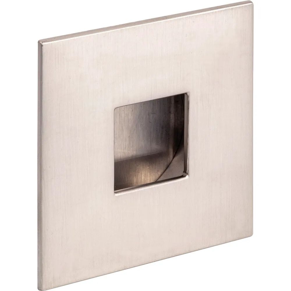 Estamp Muschelgriff Geometric quadratisch 73x73, Einlass ø 45, ZN Edelstahl Effekt
