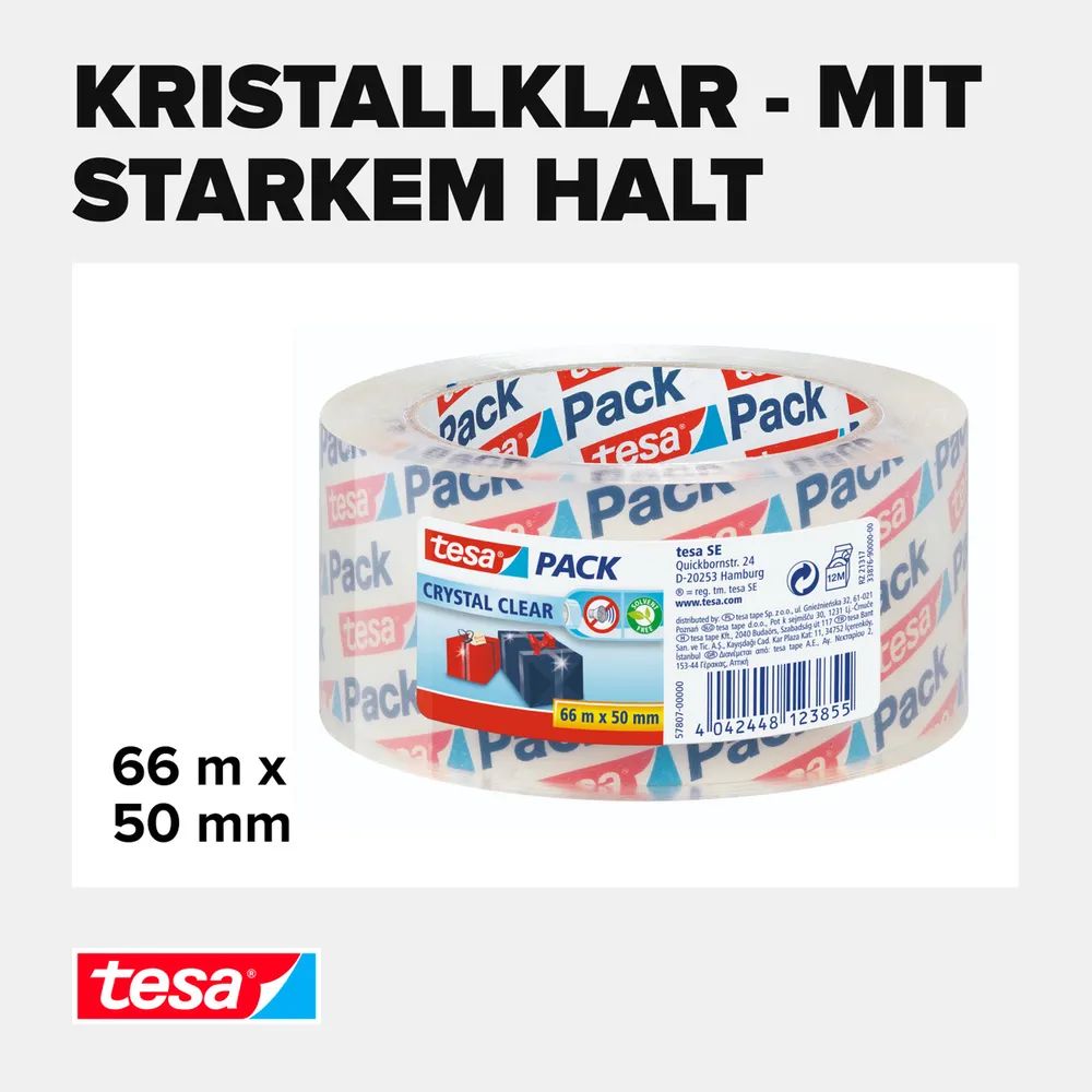 Tesa Tesapack - Packband - 50 mm x 66 m - Polypropylen