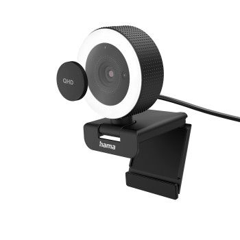 Hama Webcam mit Ringlicht "C-850 Pro", QHD 2K, mit Mikrofon, Fernbedienung, LED
