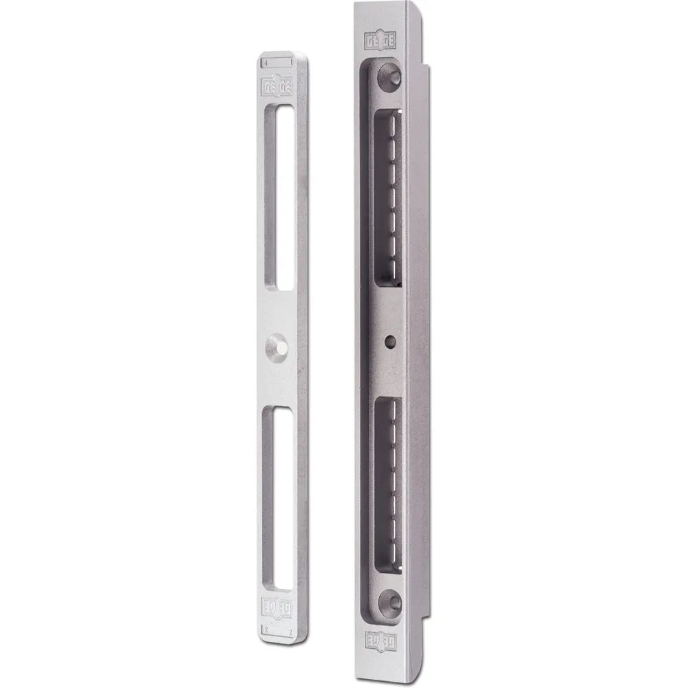Dormakaba Schließblech verstellbar SB/VAR.7 z.Einfräsen,Rad. 1,5 mm, Zamak silberfarbig