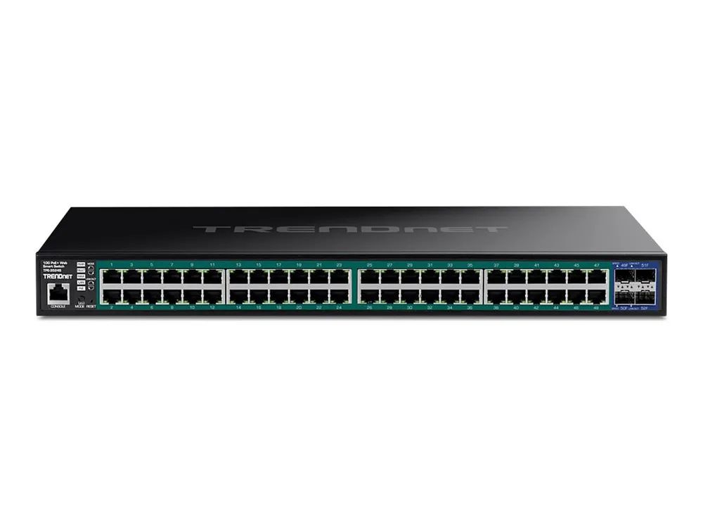 TRENDnet TPE-3524S - Switch - 52 Ports, Web - L2+ - Smart - 48 x 10/100/1000 (PoE+)