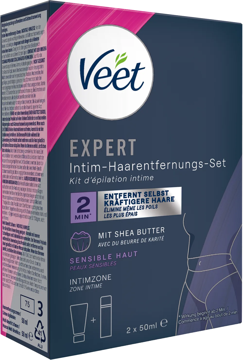 Veet EXPERT Intim-Haarentfernungs-Set 2x 50 ml