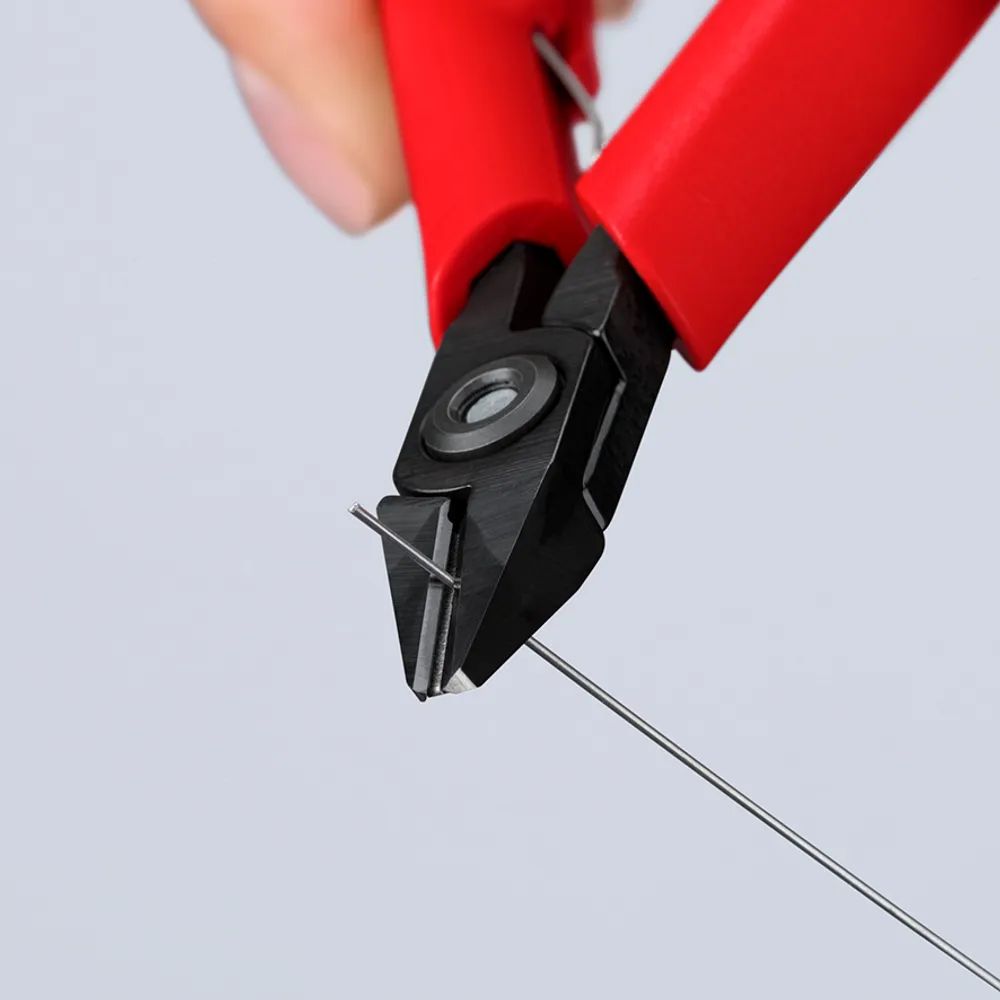 KNIPEX Elektronik-Seitenschneider mit Kunststoff-Hüllen brüniert 125 mm