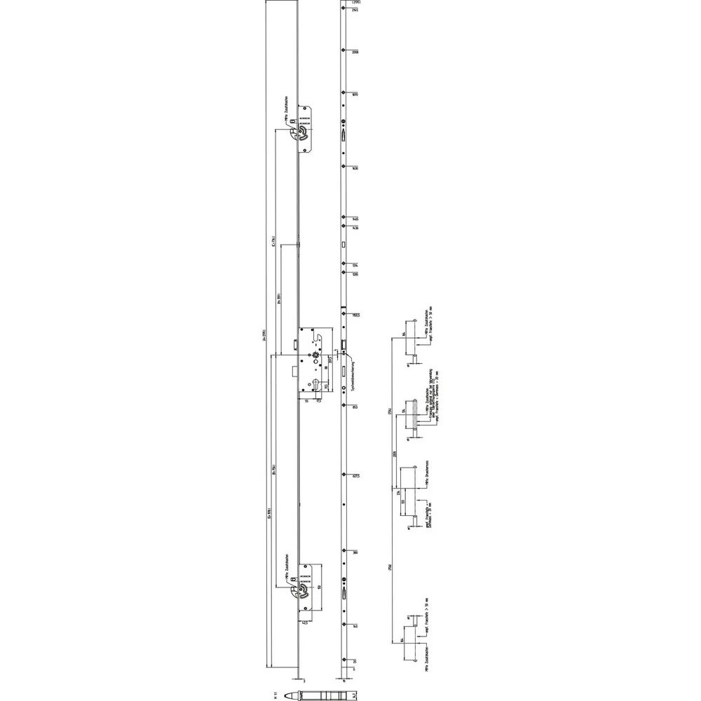 KFV MFV-Schloss BS 2600 ÖNORM, DM 55, Stulp 16 mm eckig, silber verzinkt