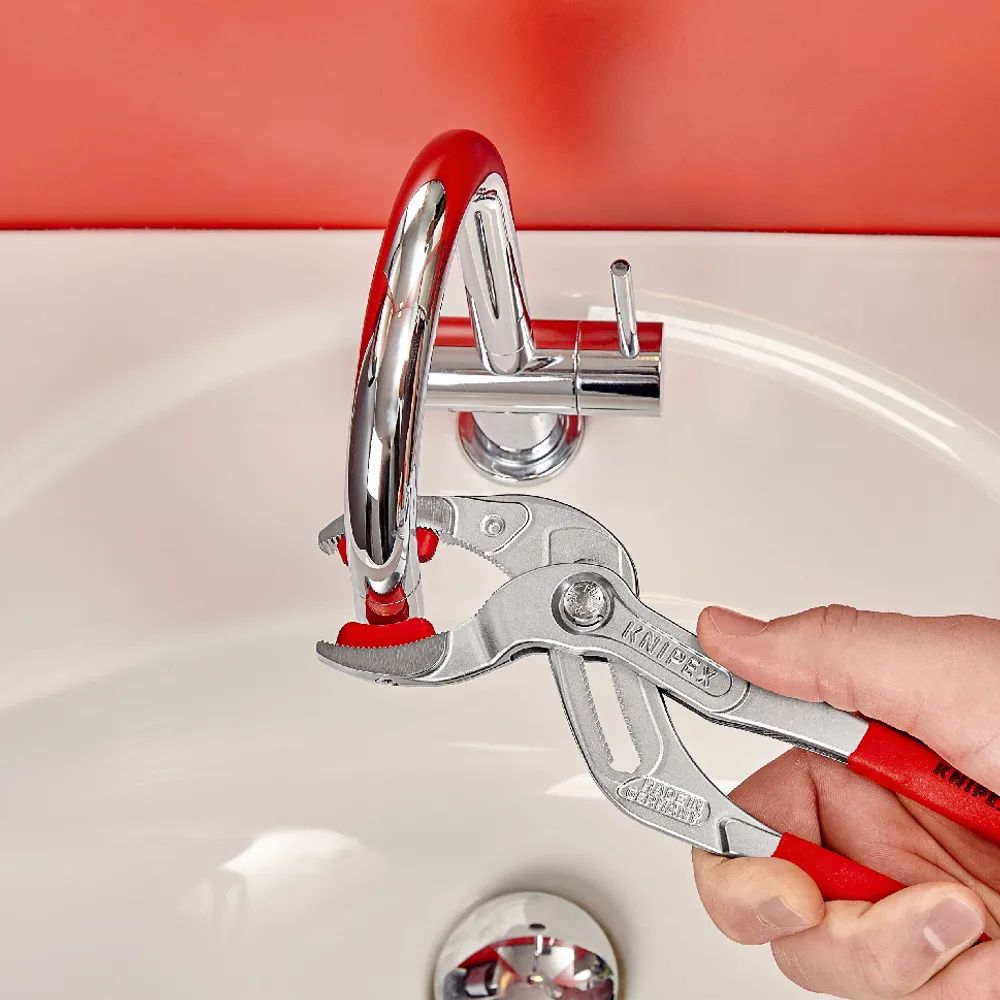 KNIPEX 81 13 250 Siphon- und Connectorenzange "SpeedGrip" mit rutschhemmendem Kunststoff überzogen verchromt 250 mm