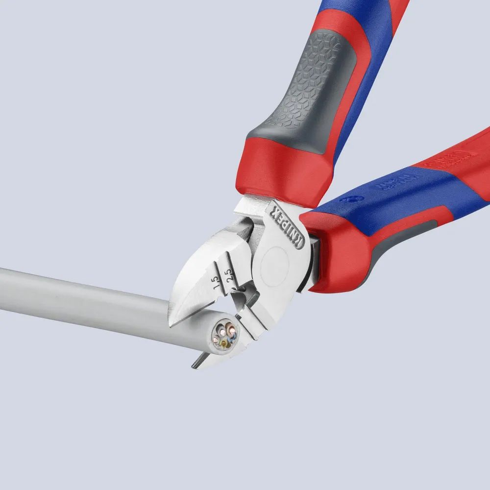 KNIPEX Abisolier-Seitenschneider mit Comfort-Griffen verchromt 160 mm