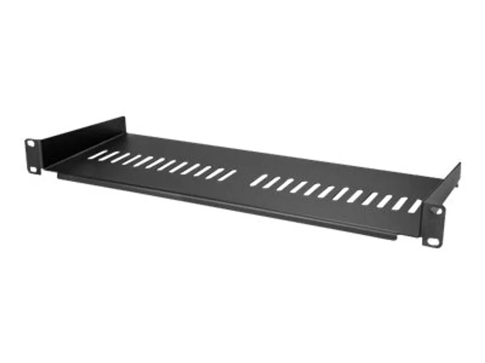 StarTech.com Belüfteter Server Rack Fachboden 1 HE - 175 mm Tief - Stahl - Rack - Regal - Schwarz - 1U - 17.8 cm (7")