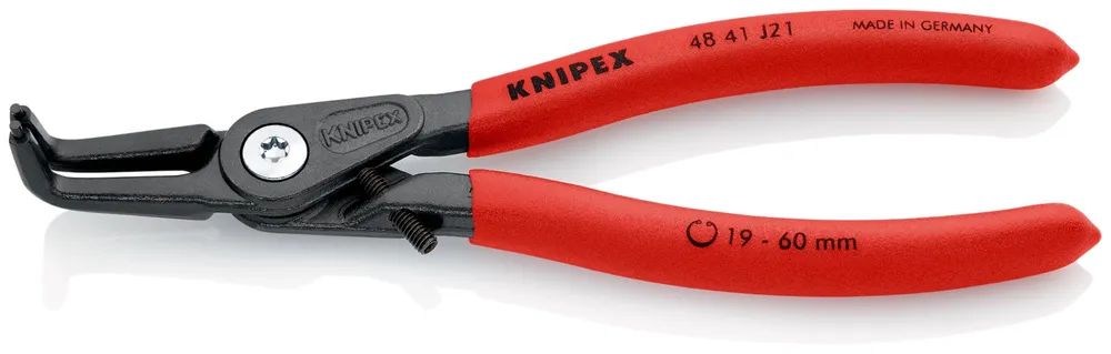 KNIPEX Präzisions-Sicherungsringzange für Innenringe in Bohrungen mit rutschhemmendem Kunststoff überzogen grau atramentiert 165 mm