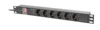 Lanberg 19" PDU-Steckdosenleiste 1U 6xSchuko 16A sw - 2 m