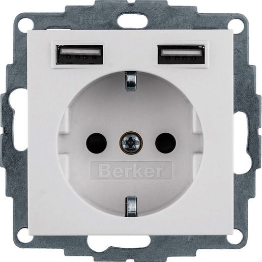 Berker SSD MIT 2X USB 2,4 A PWS SAMT / BERKER 48036089 Q.X 48036089