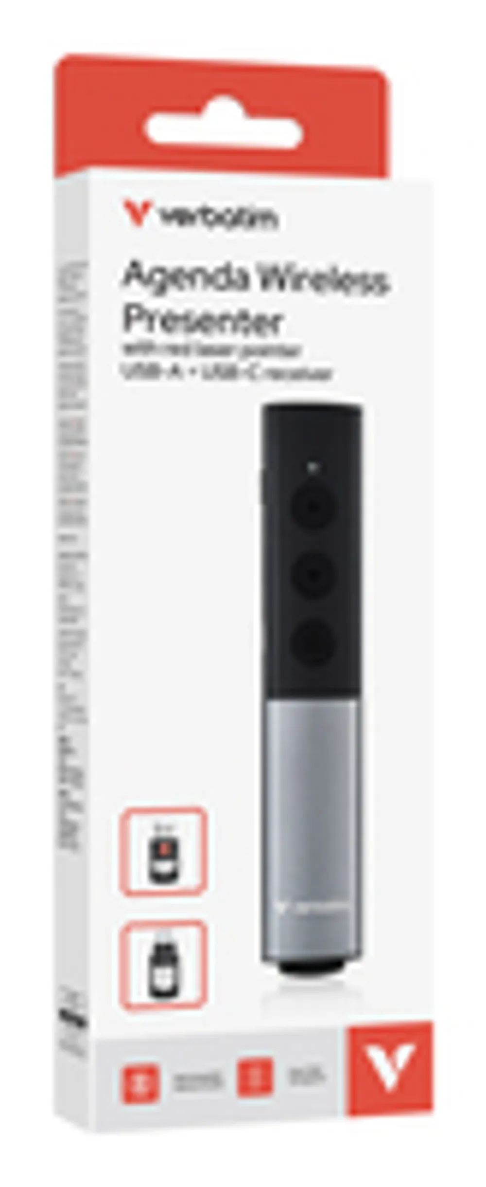 Verbatim Agenda Wireless Presenter with Red Laser Pointer - Presenter