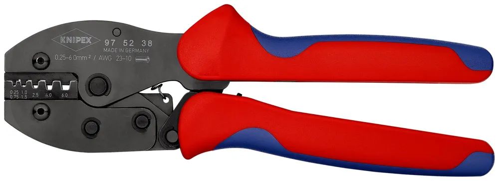 KNIPEX PreciForce® Crimpzange mit Mehrkomponenten-Hüllen brüniert 220 mm