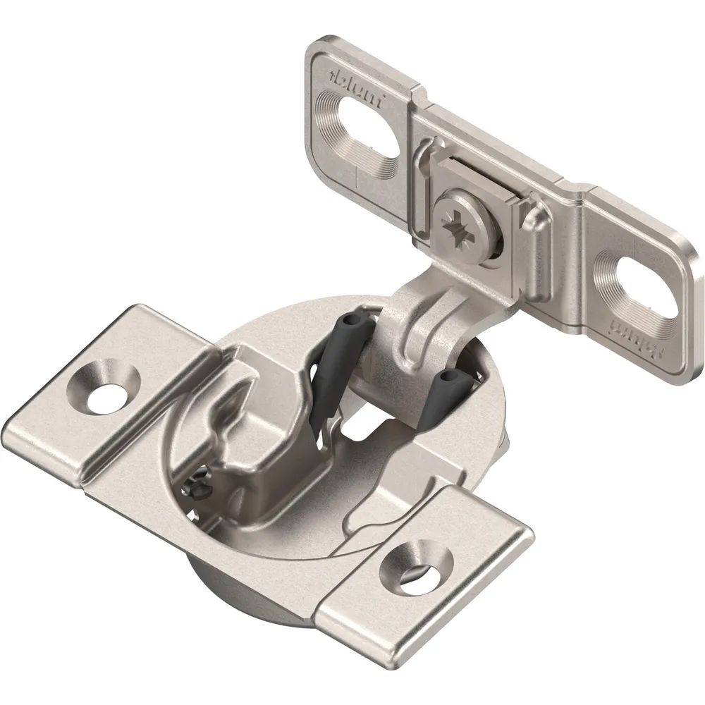 BLUM COMPACT Möbel Scharnier 107° mit Feder zum Schrauben, inkl. Montageplatte
