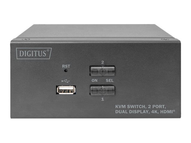 DIGITUS KVM-Switch, 2-Port, Dual-Display, 4K, HDMI®