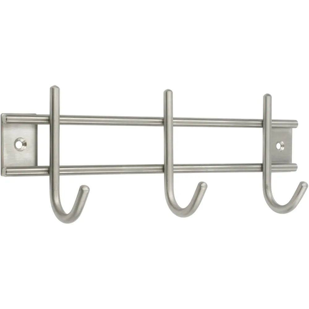 Siro Garderobenleiste Satis mit 3 Haken, Breite 220 mm, Edelstahl gebürstet