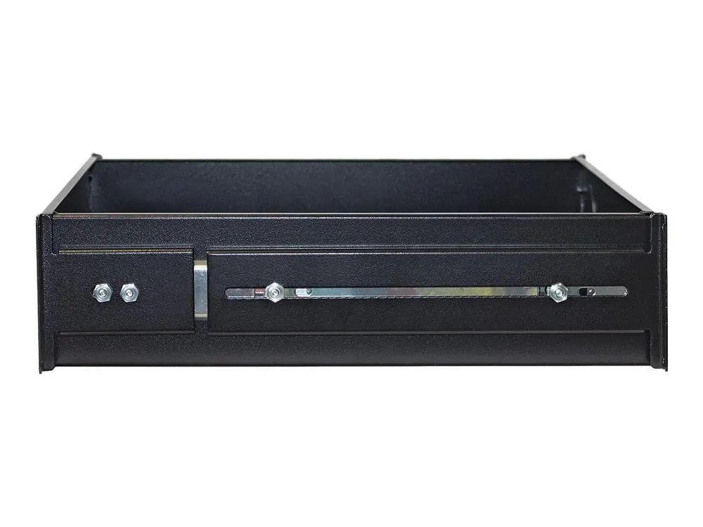 Intellinet 19" Drawer Shelf, 2U, Shelf Depth 350mm, Max 30kg, Black, Three Year Warranty - Rack Storage Drawer - Schwarz, RAL 9005 - 2U - 48.3 cm (19")
