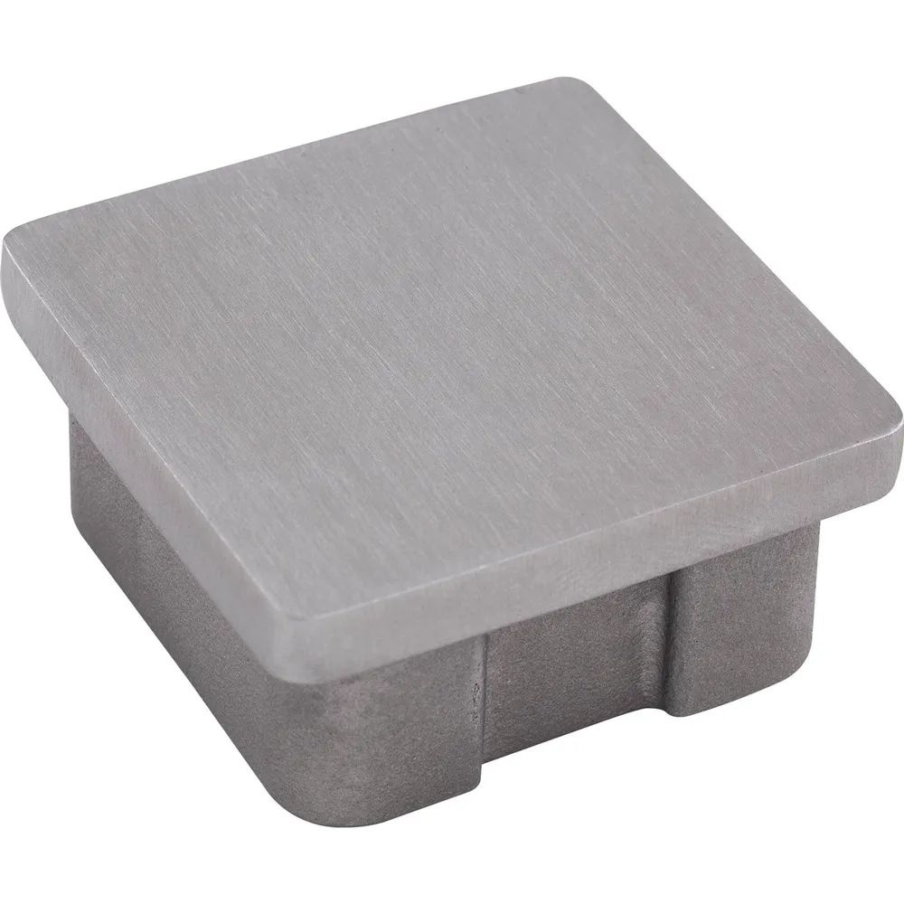 ECONOMY Endkappe eckig für Rohr 50 x 50 x 2,0 mm,Edelstahl geschliffen V2A