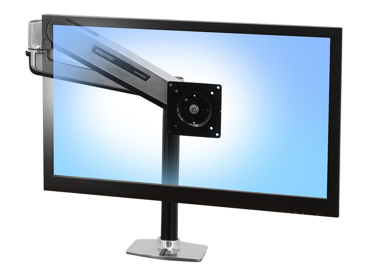 Ergotron LX - Befestigungskit (Verlängerungsarm, Stange, VESA-Adapter, Steh-Sitz-Arm, Tisch-Klemme, Befestigung für Kabeldurchgang) - für LCD-Display - Aluminium - Polished Aluminum - Bildschirmgröße: bis zu 106,7 cm (bis zu 42 Zoll)