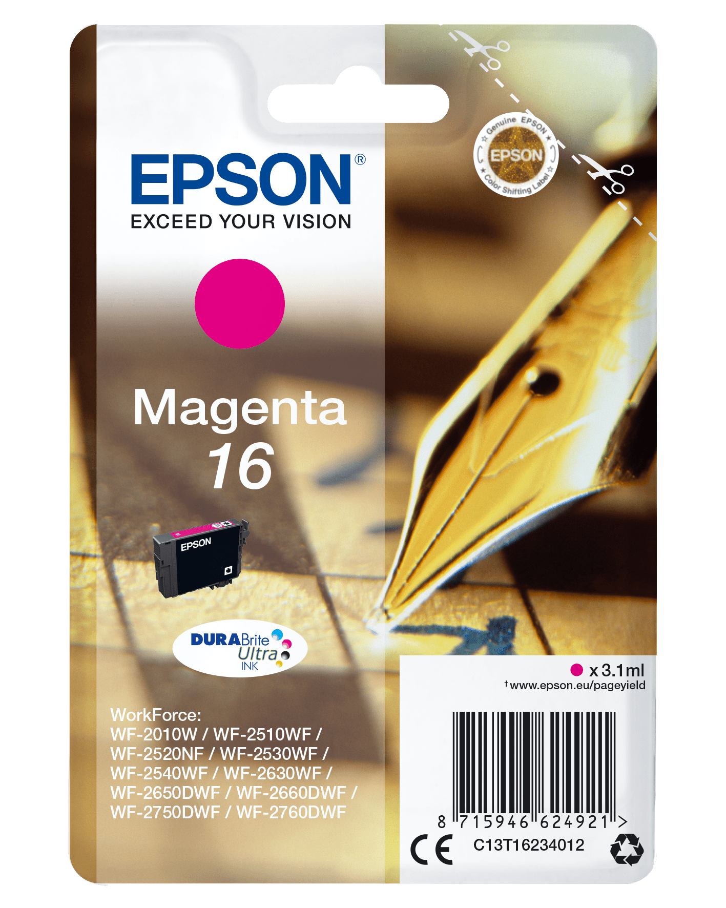 Epson 16 Tinte Füller Single, Standard, magenta
