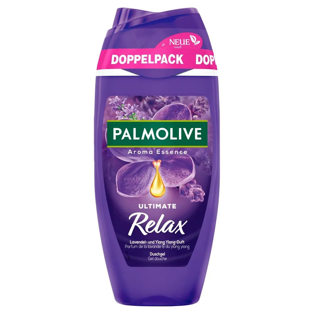 Palmolive Aroma Essence Ultimate Relax Duschgel 2x250ml - mit Lavendel- und Ylang Ylang-Duft