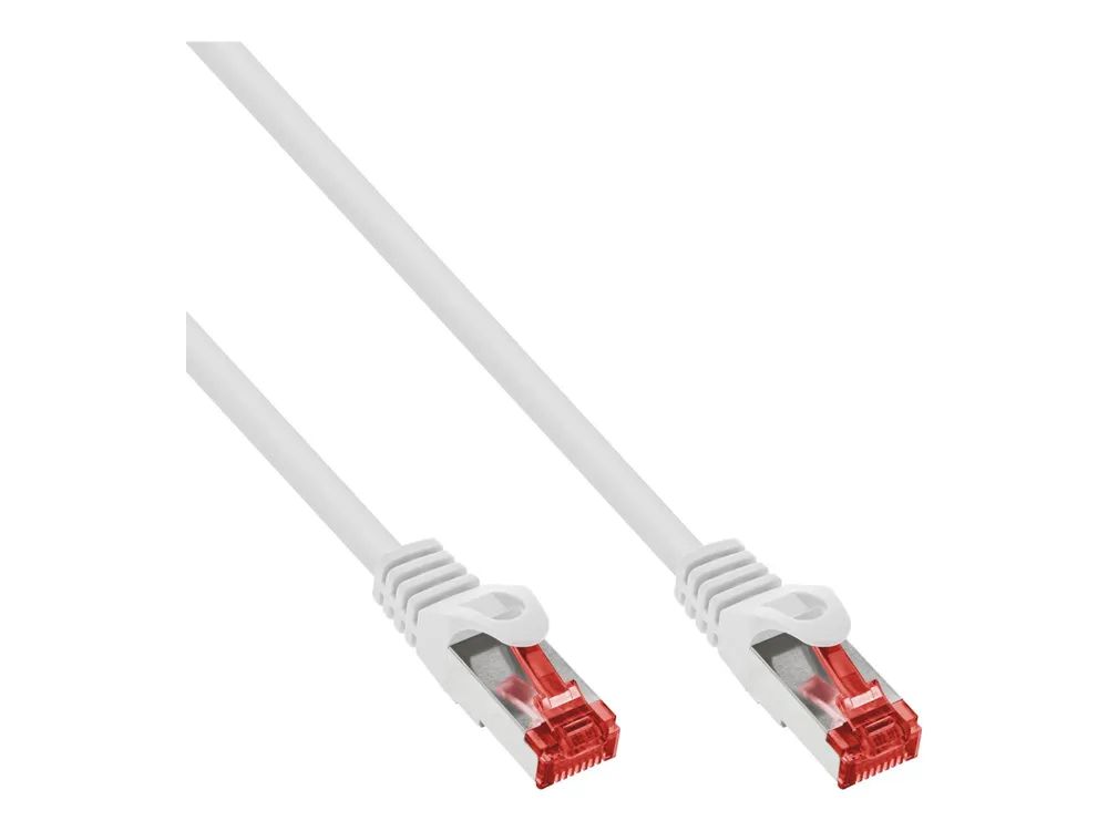InLine Patchkabel - S/FTP (PiMf) - Cat.6 - 250MHz - PVC - CCA - weiß - 0,25m