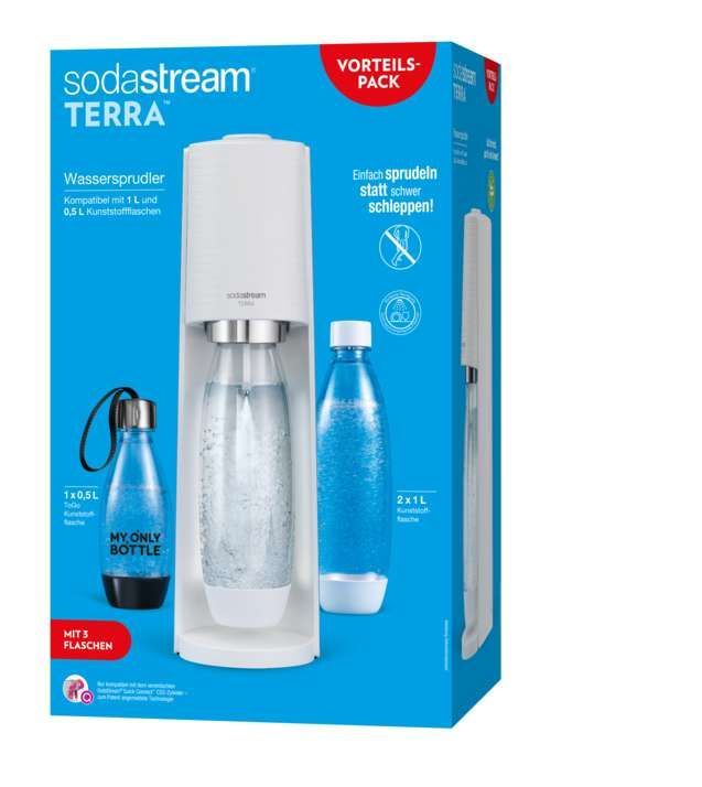 SodaStream Terra Wassersprudler Vorteilspack, Weiß