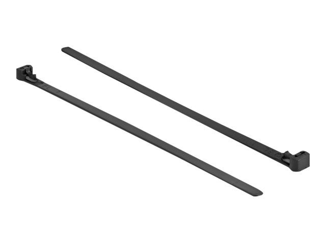 Delock Kabelbinder - heat resistant, reusable - 20 cm - Schwarz (Packung mit 100)