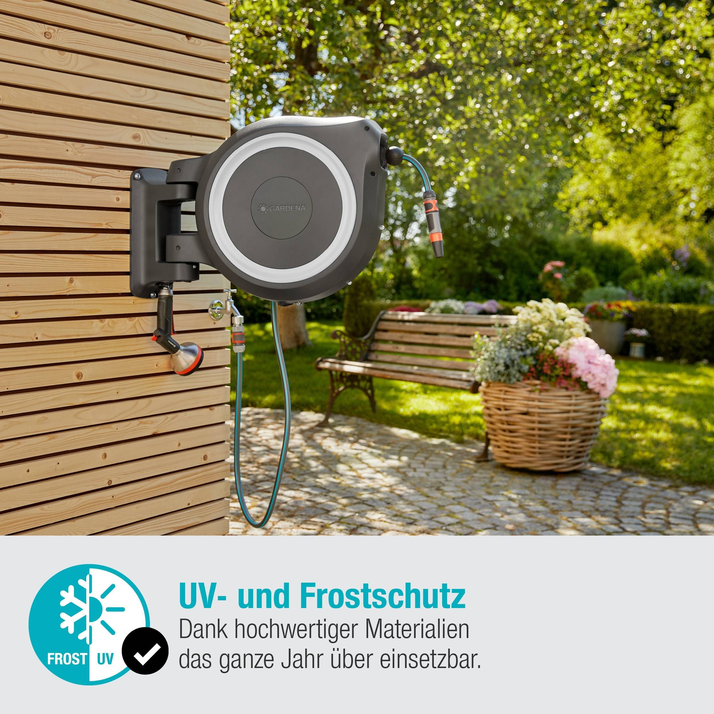 Gardena Wand-Schlauchbox RollUp XL, 35 m, weiß