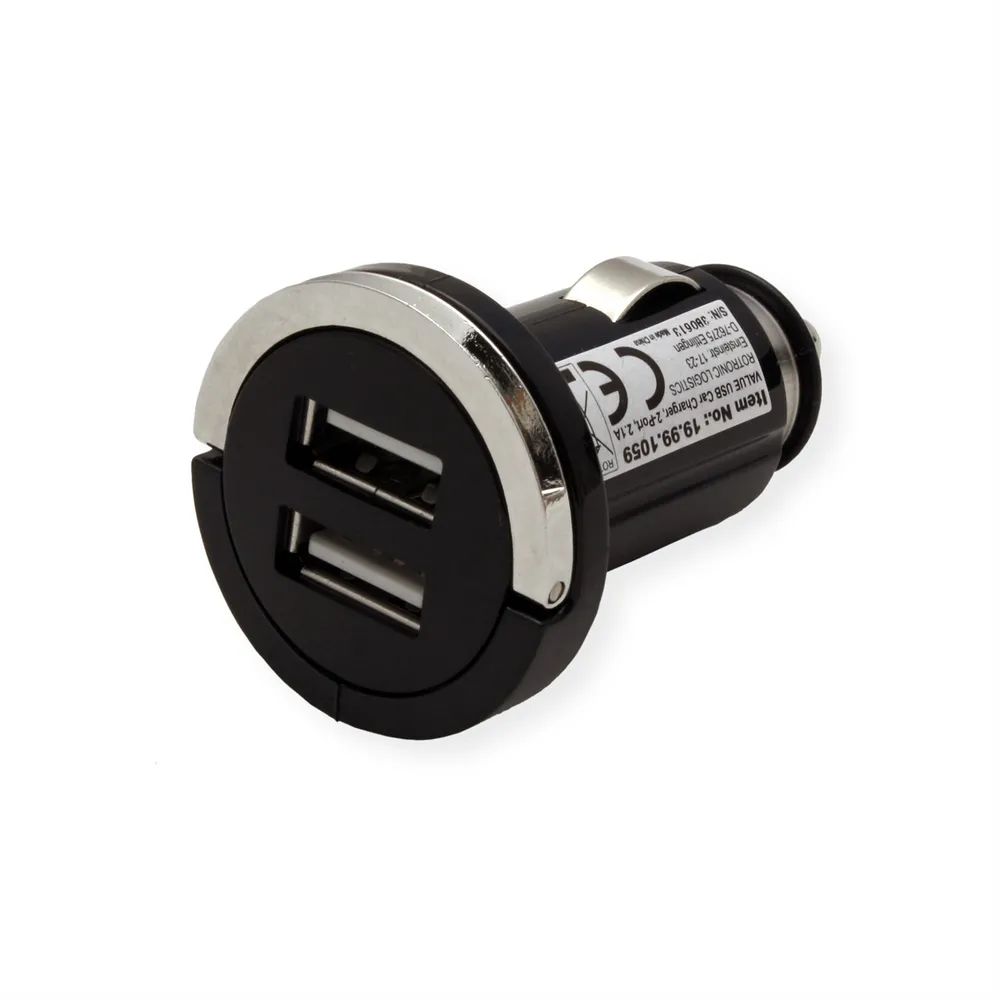 VALUE USB Charger mit KFZ-Stecker, 2 Port, 10W