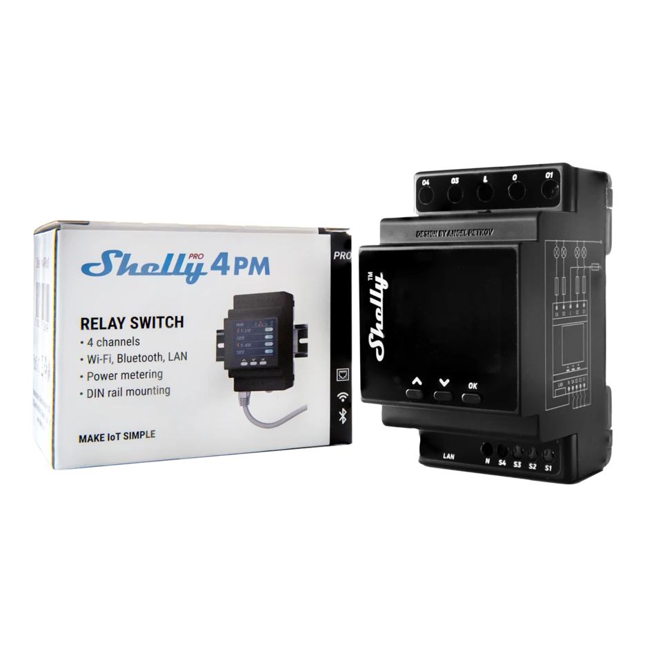 Shelly · Hutschiene·""Pro 4PM""· Relais· max